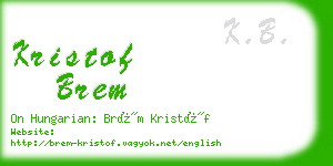 kristof brem business card
